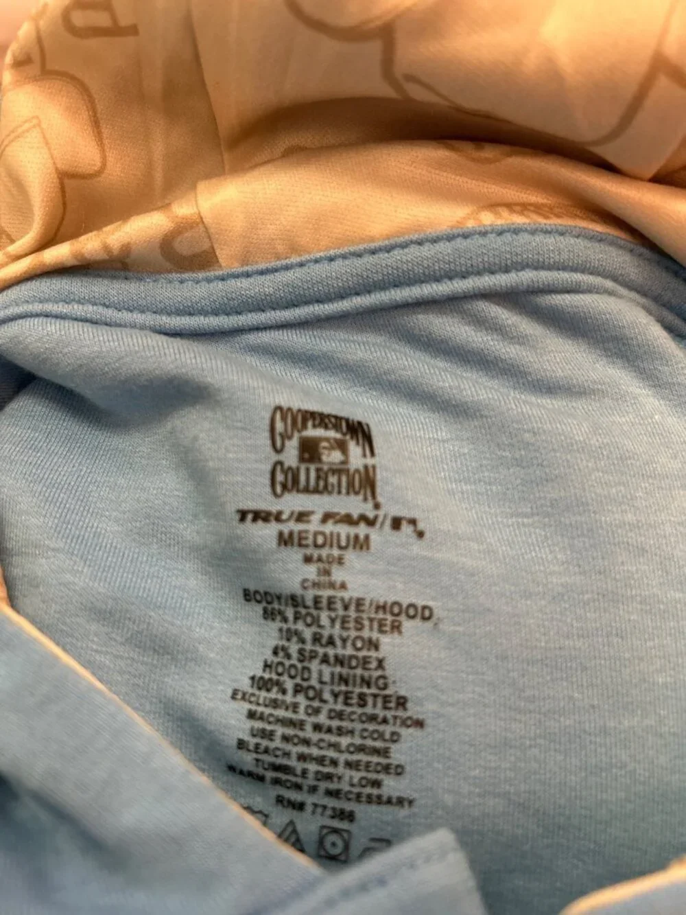 NWT Texas Rangers Blue Lightweight Henley Hoodie Men's Medium MSRP $50